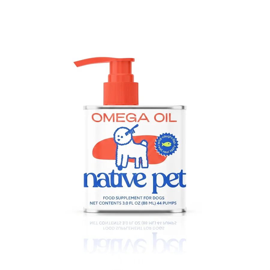 Frasco de aceite de salmón Omega 3 Native Pet para perros